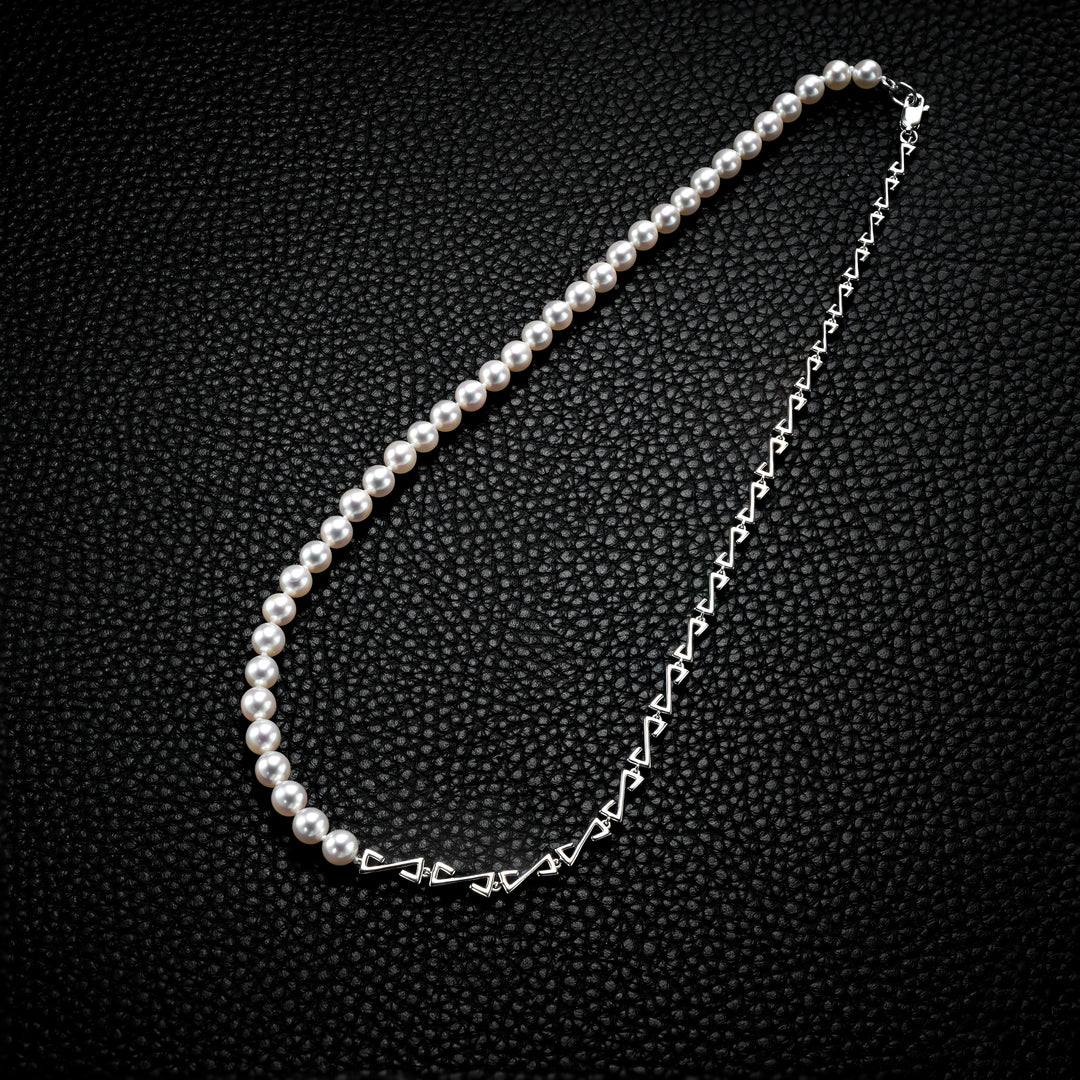 Abyss Necklace In Sterling Silver With Akoya Pearls - ZNS Jewellery